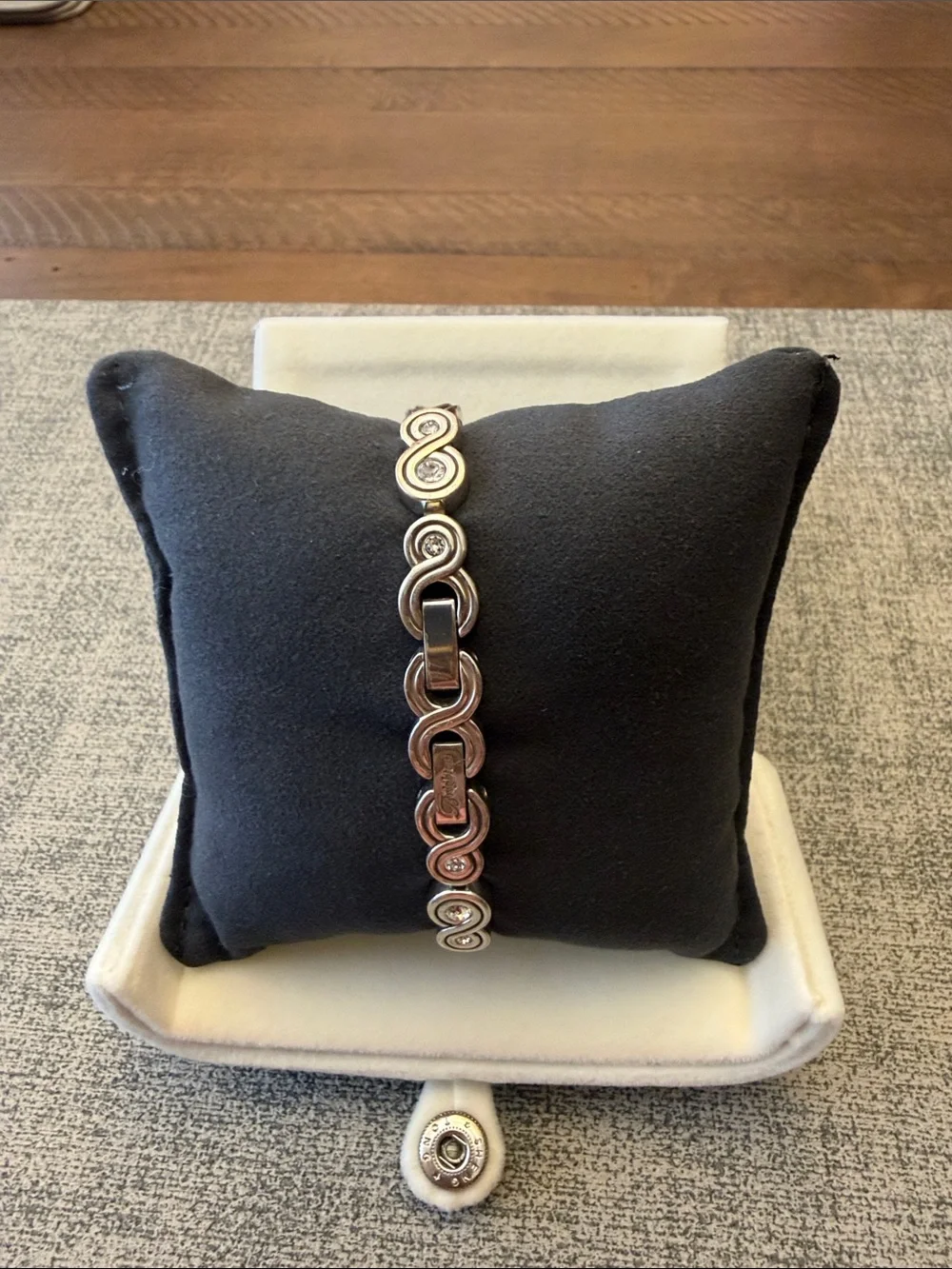 Brighton Silver-Tone Women's Crystal Accent Bracelet Watch - Silver